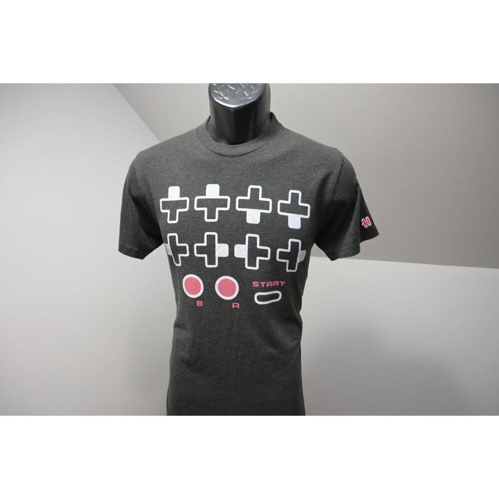 Homage Tee Shirt Konami Cheat Code‎ Poly-Cotton-Rayon Dark Gray Mens Size Small